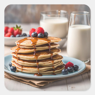 Pancakes and Milk Square Sticker