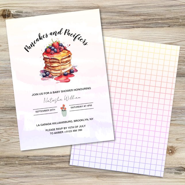 Pancakes and Pacifiers Brunch Baby Shower Invitation (Creator Uploaded)