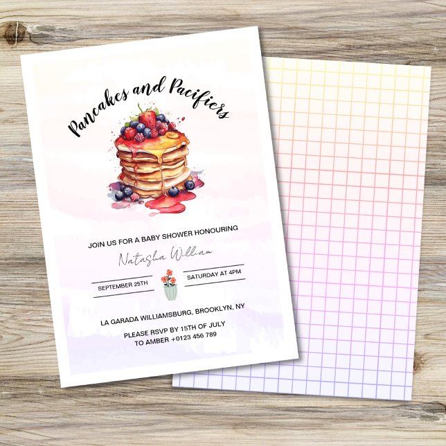 Pancakes and Pacifiers Brunch Baby Shower Invitation (Creator Uploaded)