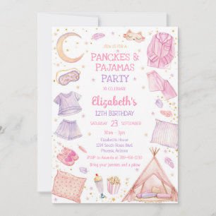 Pancakes and Pajamas Birthday Party Invitation