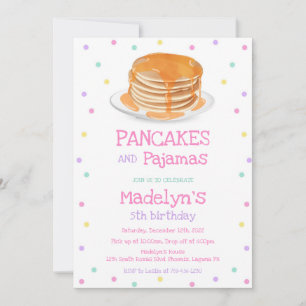 Pancakes and Pajamas Birthday Party Invitation