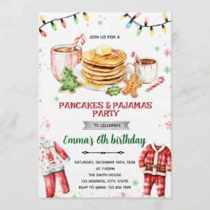 Pancakes and Pajamas Christmas Invitation