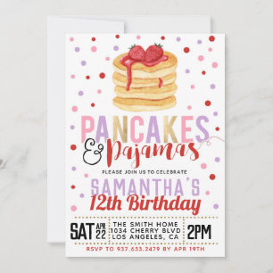 Pancakes and Pyjamas Birthday Invitation