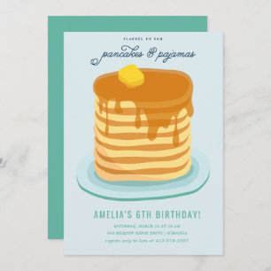 Pancakes and Pyjamas Birthday Party Invitation