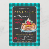 Pancakes and Pyjamas Birthday Party Invitation