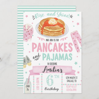 Pancakes and Pyjamas Birthday Party Invitation