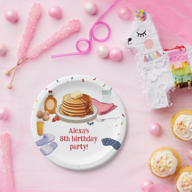 Pancakes and Pyjamas Breakfast Party Paper Plate (Party)
