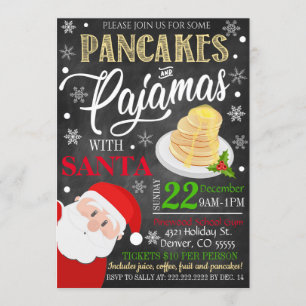 Pancakes and Pyjamas Christmas Invitation