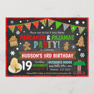 Pancakes and Pyjamas Christmas Invitation