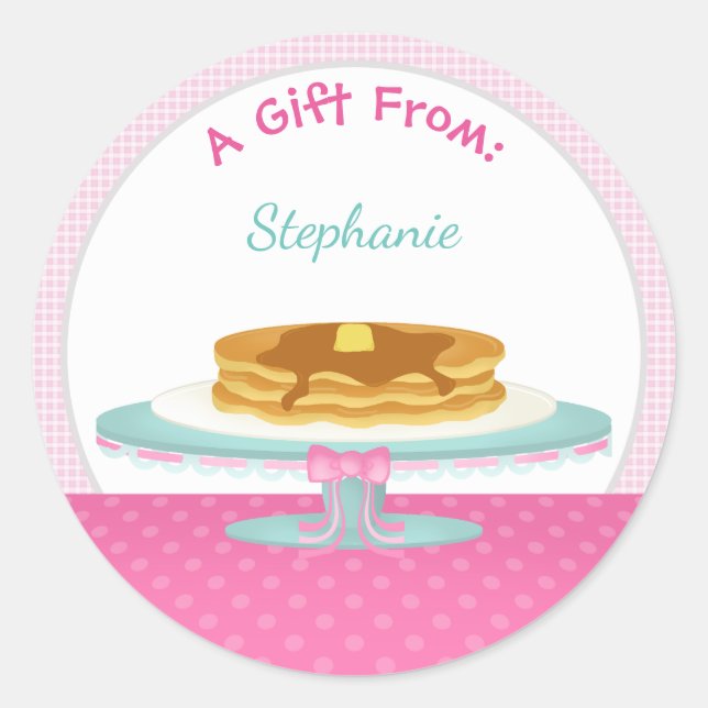 Pancakes and Pyjamas Classic Round Sticker (Front)