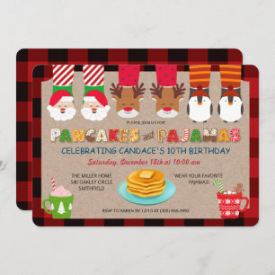 Pancakes and Pyjamas Holiday Invitation