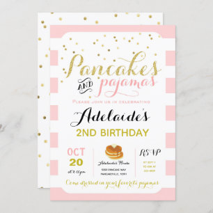 Pancakes and Pyjamas Invitation Birthday party