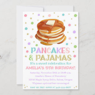 Pancakes and Pyjamas Invitation   Pajama Party