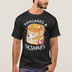 Pancakes and Pyjamas Slumber Party Funny Cat T-Shirt