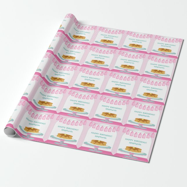 Pancakes and Pyjamas Wrapping Paper (Unrolled)
