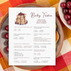 Pancakes baby shower Baby trivia game