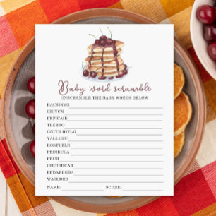 Pancakes baby shower Baby word scramble game