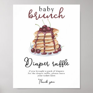 Pancakes baby shower Diaper Raffle Poster