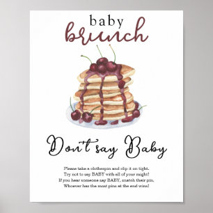 Pancakes baby shower Don't say Baby Poster