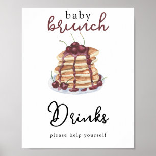 Pancakes Baby shower Drinks Poster