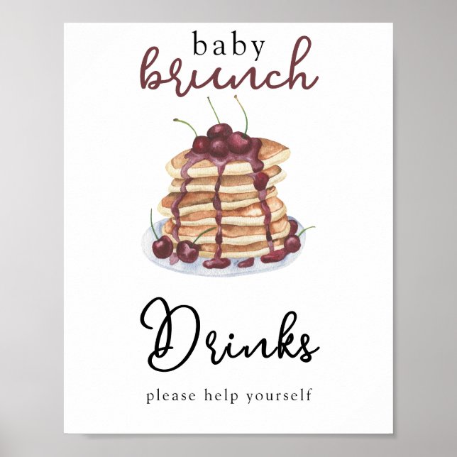 Pancakes Baby shower Drinks Poster (Front)