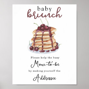 Pancakes baby shower Mum to be addressee Poster