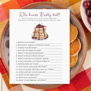 Pancakes baby shower - Who knows daddy best game 
