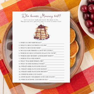 Pancakes baby shower - Who knows mummy best