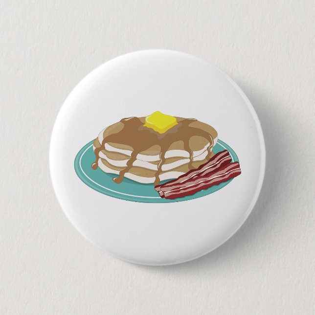 Pancakes Bacon 6 Cm Round Badge (Front)