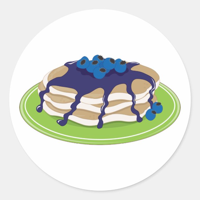 Pancakes Blueberry Classic Round Sticker (Front)