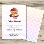 Pancakes Brunch Gender Neutral Baby Shower Invitation<br><div class="desc">This design features baby shower theme "Baby Brunch" stack of pancakes with strawberries,  blueberries and maple syrup on top. Perfect for a baby brunch. This product can be easily personalised. If you need help with the customisation of the product or need matching products kindly please contact me via Zazzle.</div>