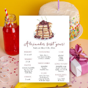 Pancakes First Birthday Milestone Birthday Poster