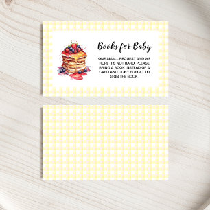 Pancakes Gingham Plaid Books for Baby Enclosure Card