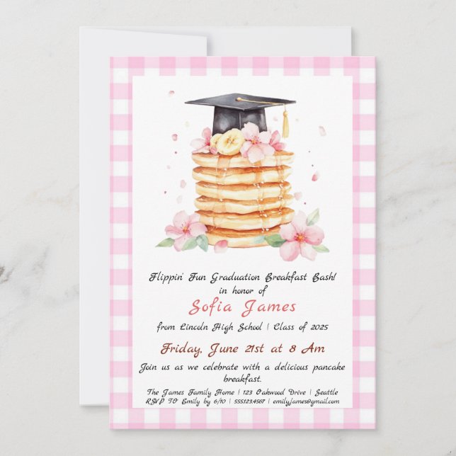 Pancakes Graduation Party Invitation0 Invitation (Front)