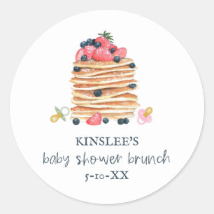 Pancakes & Pacifiers Baby Shower Brunch Classic Round Sticker