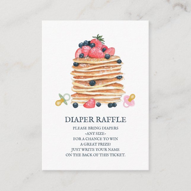 Pancakes + Pacifiers Baby Shower Diaper Raffle Enclosure Card (Front)