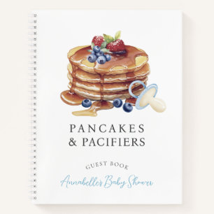 Pancakes & Pacifiers Blue Baby Shower Guest Book