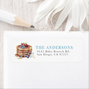 Pancakes & Pacifiers Blue Return Address Label