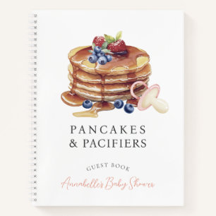 Pancakes & Pacifiers Pink Baby Shower Guest Book