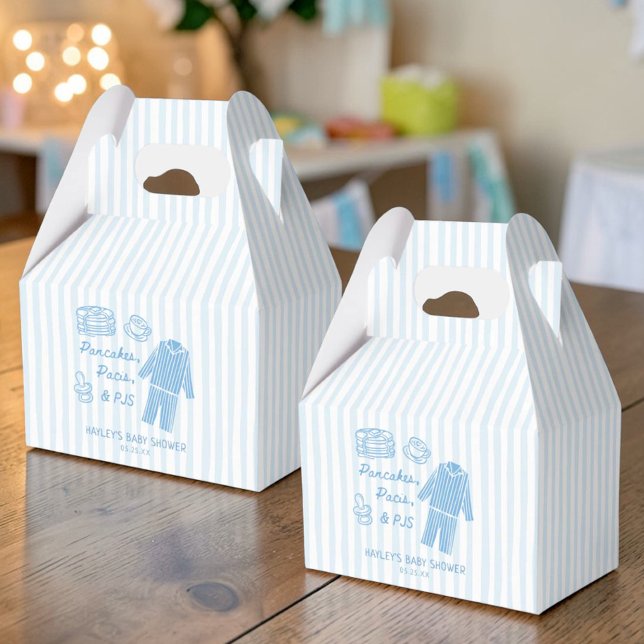 Pancakes, Pacis & PJs Boy Baby Shower Thank You Favour Box (Creator Uploaded)