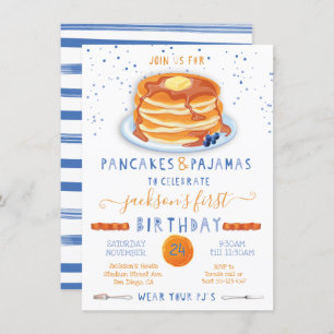 Pancakes & Pajamas Birthday Party Invitation