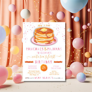 Pancakes & Pajamas Birthday Party Invitation