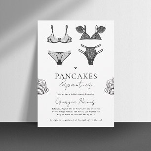 Pancakes & Panties Black Lingerie Bridal Shower Invitation