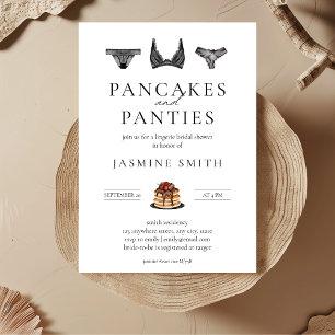 Pancakes & Panties Lingerie Bridal Shower Modern  Invitation
