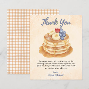Pancakes & Pyjamas 1st Birthday Thank You Card