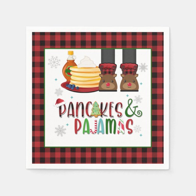 Pancakes & Pyjamas Christmas Party Napkin - W (Front)