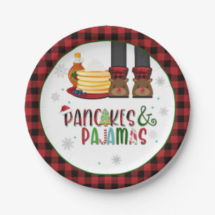 Pancakes & Pyjamas Christmas Party Plate - W