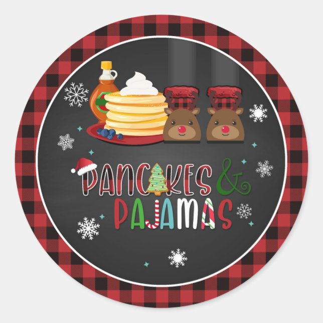 Pancakes & Pyjamas Christmas Party Sticker (Front)