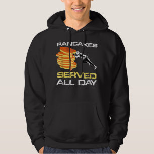 Pancakes Served All Day Fun Lineman Football Chris Hoodie