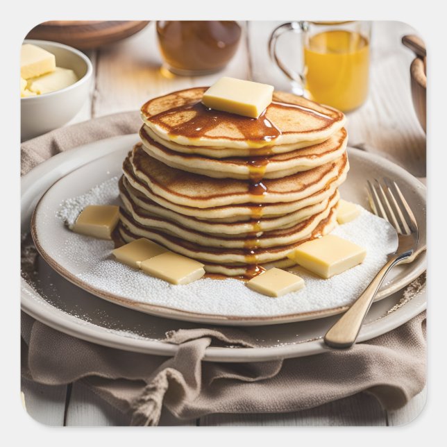Pancakes Square Sticker (Front)